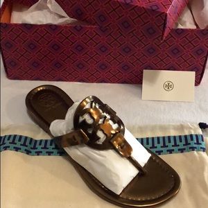 Tory Burch miller sandals bronze metallic